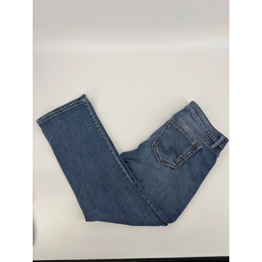 Silver Jeans Co Womens Medium Wash Straight Leg Denim Jeans Blue Mid Rise